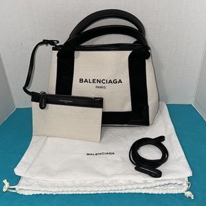 Balenciaga Navy Cabas Handbag